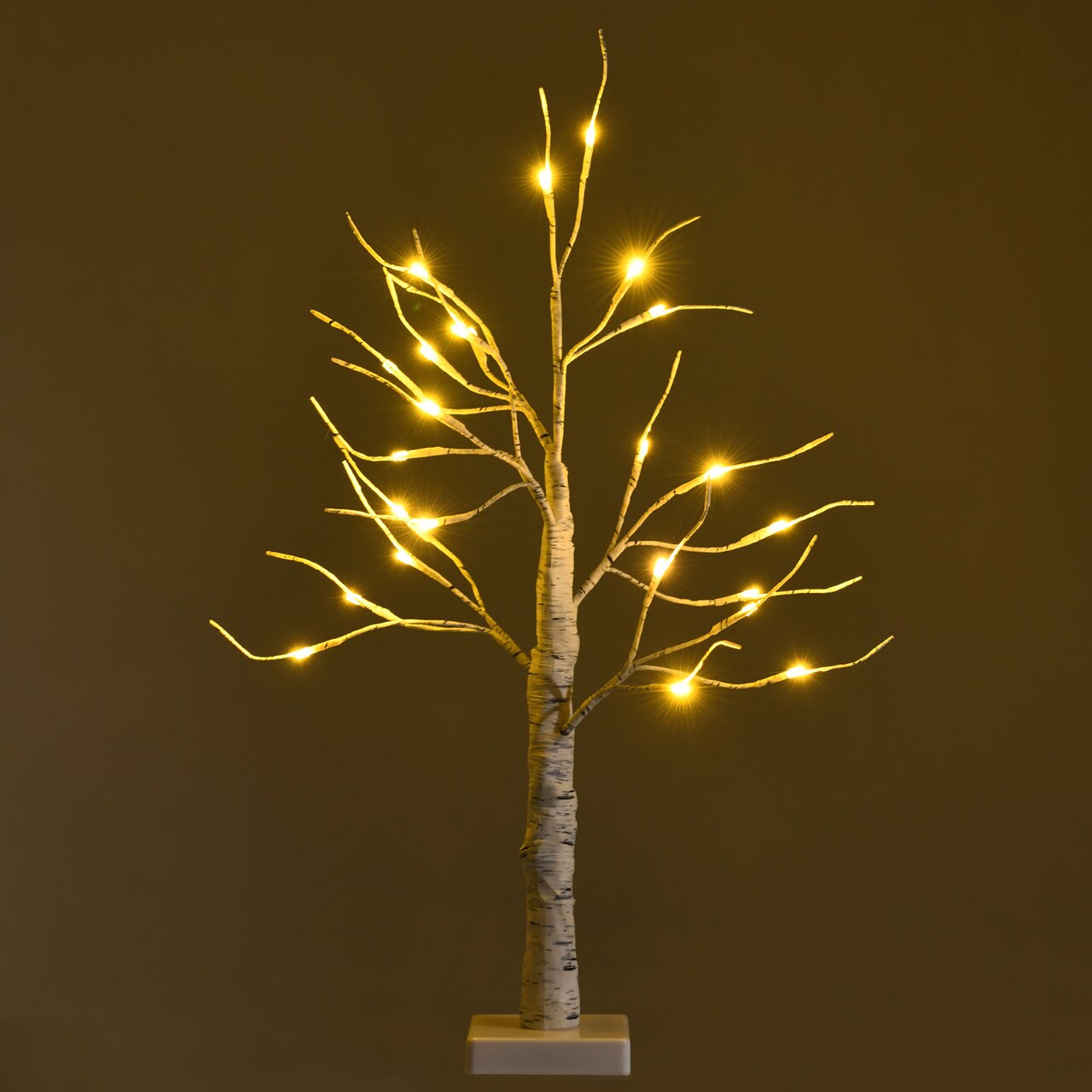 Costway 2ft/ 4ft/ 5ft/ 6ft Pre-lit White Twig Birch Tree for Christmas Holiday w/ LED Lights